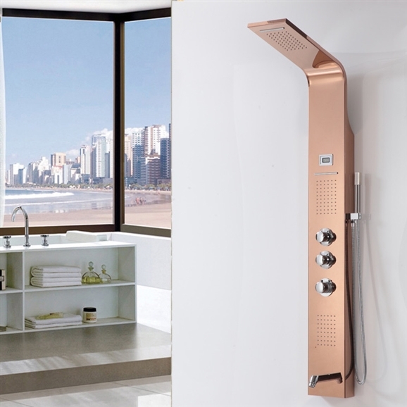 Fontana Rose-Gold Stainless Steel Shower Panel